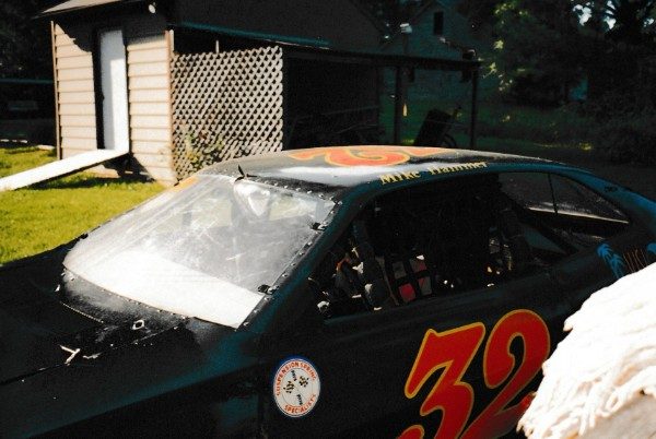 Close-up of the #32's door and roof. The lettering on the roof reads Mike Hammer.